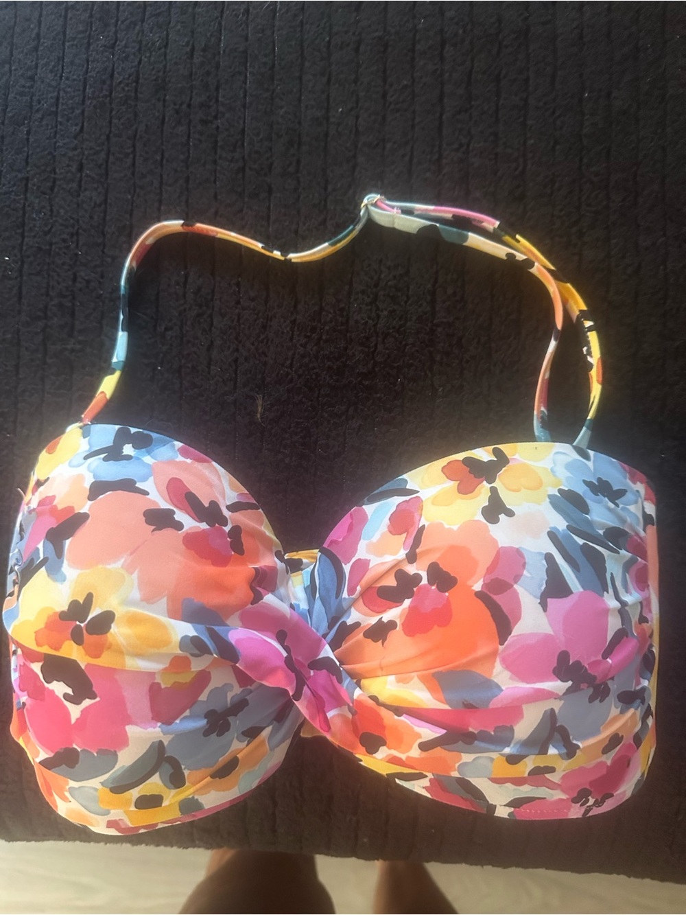 Floral Bandeau Bikini Top - Multicolor